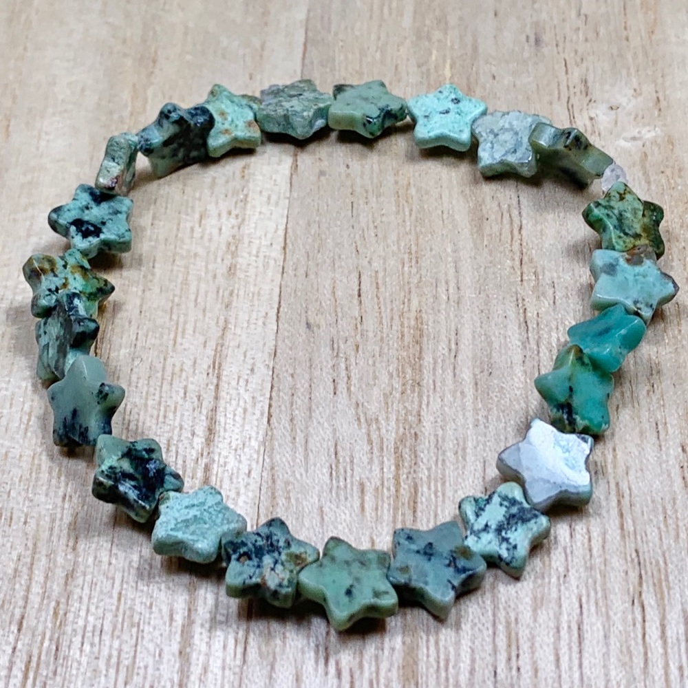 8mm Star-cut Turquoise Chakra Bracelet - Picture 6 of 9